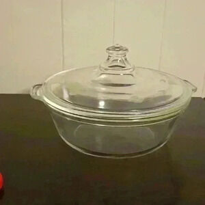 Vintage PYREX - Clear glass  with flowers etched on lid 023-623-B Base